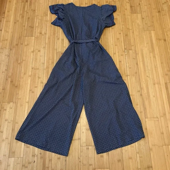 Max Studio Blue Jumpsuit with Wide-Leg Palazzo - Picture 2 of 2